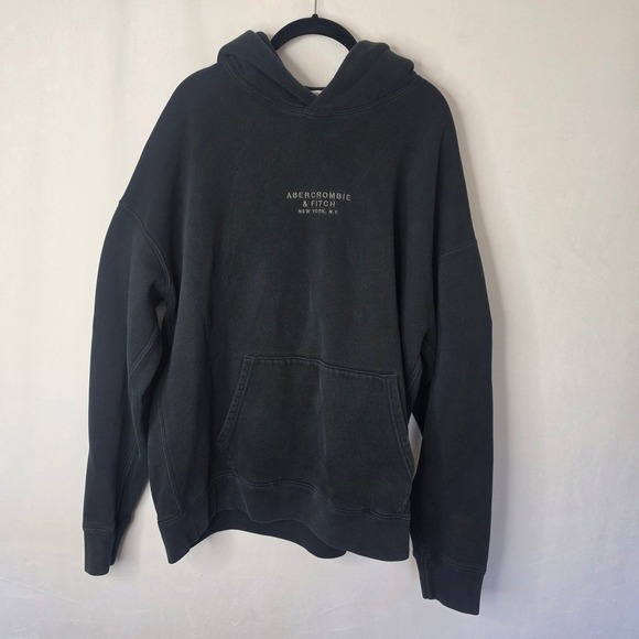 Abercrombie & Fitch Other - Abercrombie & Fitch Relaxed Soft Fleece Hoodie Mens XL Black Logo Pullover